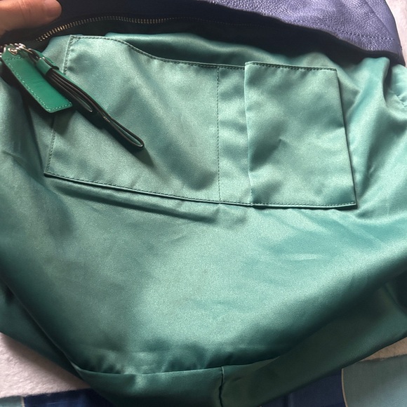 Coach Navy pebble Leather 2way bag - Picture 14 of 17